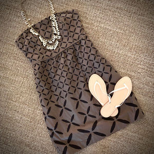 J. Crew "Ginny" Brown Strapless Eyelet Dress